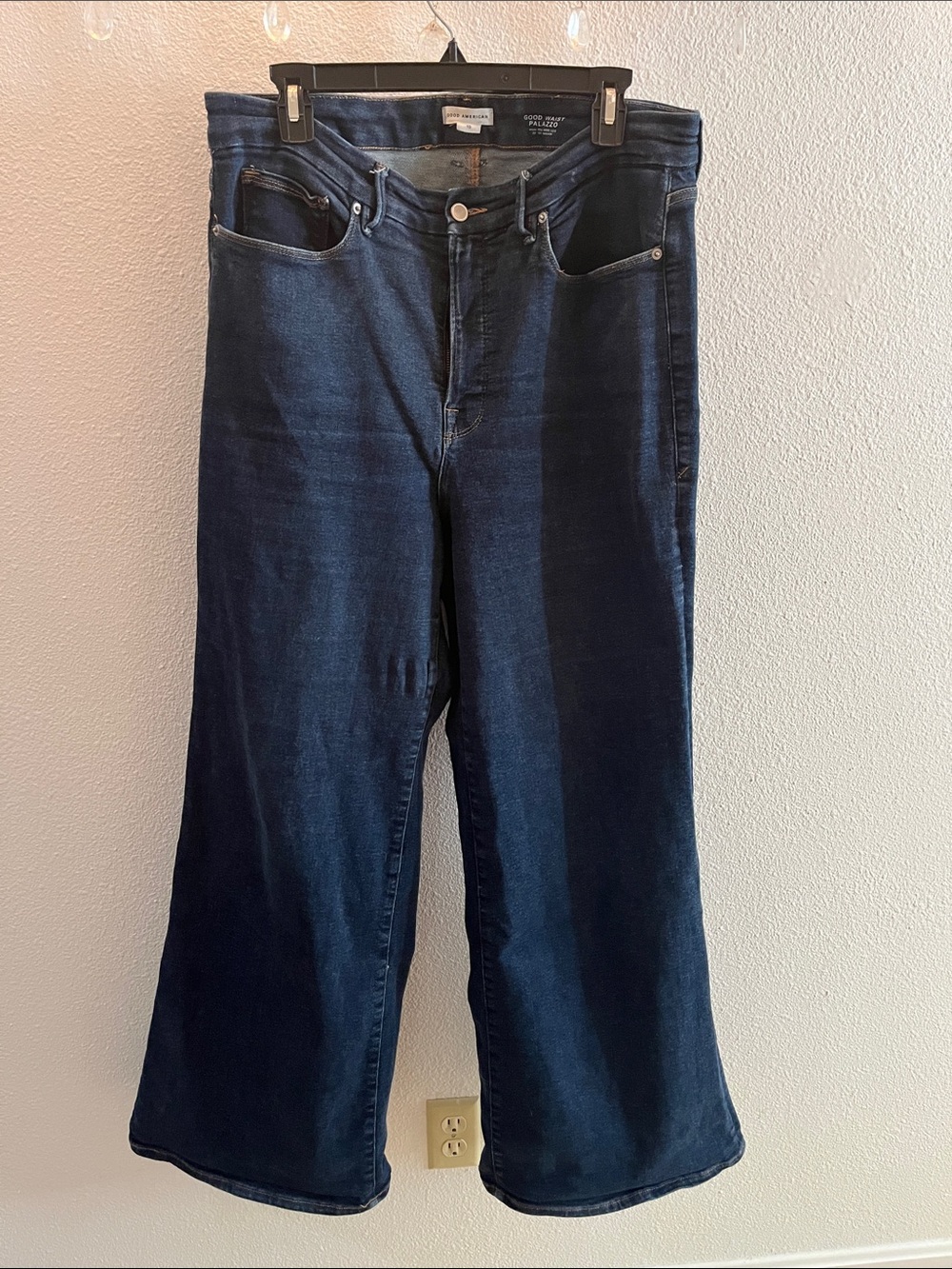 Good American Good Waist Palazzo Jeans Size 15 High Rise Wide Leg